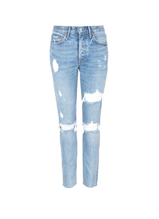 Main View - Click To Enlarge - GRLFRND - 'Karolina' cropped ripped jeans