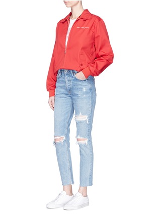 Figure View - Click To Enlarge - GRLFRND - 'Karolina' cropped ripped jeans