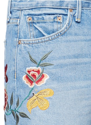 Detail View - Click To Enlarge - GRLFRND - 'Cindy' floral embroidered denim shorts