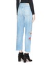 Back View - Click To Enlarge - GRLFRND - 'Helena' floral embroidered staggered cuff jeans