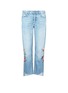 Main View - Click To Enlarge - GRLFRND - 'Helena' floral embroidered staggered cuff jeans