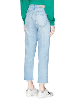 Back View - Click To Enlarge - GRLFRND - 'Cheryl' frayed split cuff jeans