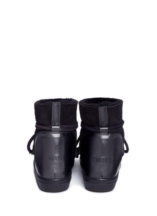 Back View - Click To Enlarge - INUIKII - 'Classic' shearling wedge sneaker boots