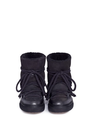 Front View - Click To Enlarge - INUIKII - 'Classic' shearling wedge sneaker boots