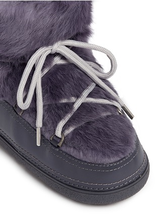 Detail View - Click To Enlarge - INUIKII - Rabbit fur overlay sheepskin shearling boots