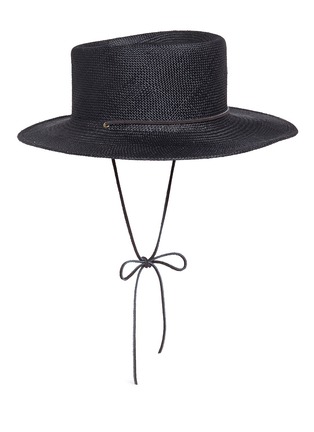 Main View - Click To Enlarge - CLYDE - 'Telescope' leather strap Panama straw hat