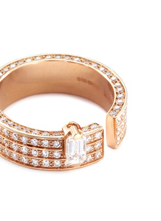 Detail View - Click To Enlarge - DAUPHIN - 'Disruptive' diamond 18k rose gold three tier ring