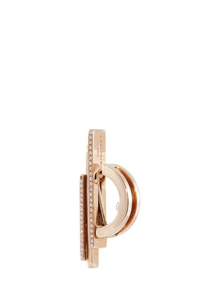 Detail View - Click To Enlarge - DAUPHIN - Diamond 18k rose gold asymmetric bar clip earrings