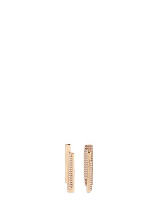 Main View - Click To Enlarge - DAUPHIN - Diamond 18k rose gold asymmetric bar clip earrings