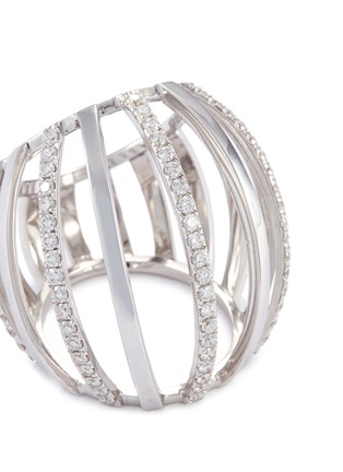 Detail View - Click To Enlarge - DAUPHIN - Diamond 18k white gold cage ring