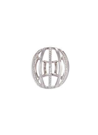 Main View - Click To Enlarge - DAUPHIN - Diamond 18k white gold cage ring