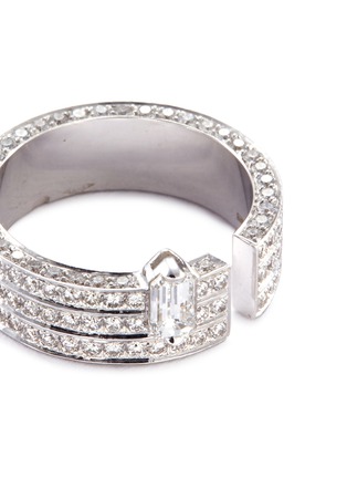 Detail View - Click To Enlarge - DAUPHIN - 'Disruptive' diamond 18k white gold three tier open ring