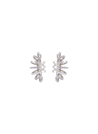 Main View - Click To Enlarge - DAUPHIN - Diamond 18k white gold cage clip earrings