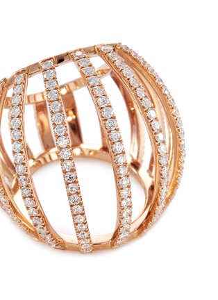 Detail View - Click To Enlarge - DAUPHIN - Diamond 18k rose gold cage ring