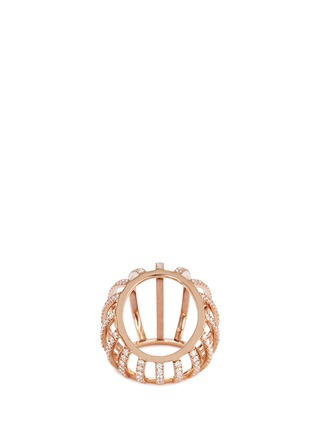 Figure View - Click To Enlarge - DAUPHIN - Diamond 18k rose gold cage ring