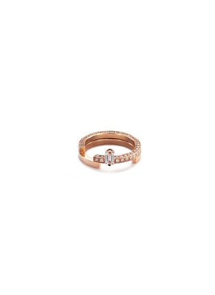 Main View - Click To Enlarge - DAUPHIN - 'Disruptive' diamond 18k rose gold two tier ring
