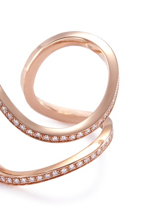 Detail View - Click To Enlarge - DAUPHIN - 'Serpentine' diamond 18k rose gold open ring