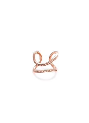 Main View - Click To Enlarge - DAUPHIN - 'Serpentine' diamond 18k rose gold open ring