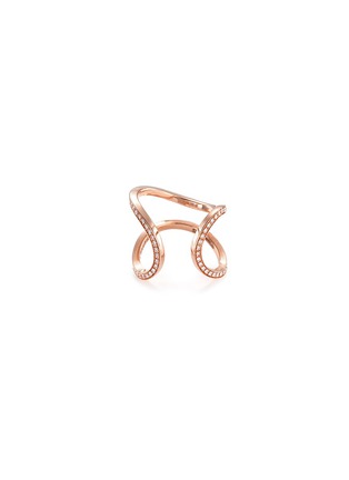 Figure View - Click To Enlarge - DAUPHIN - 'Serpentine' diamond 18k rose gold open ring