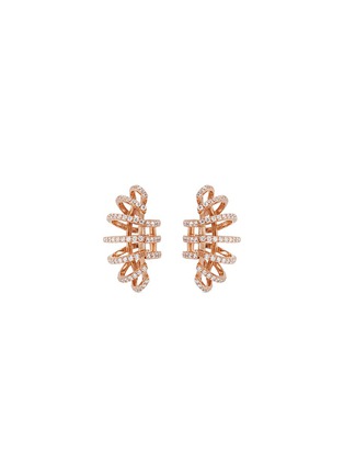 Main View - Click To Enlarge - DAUPHIN - Diamond 18k rose gold clip earrings