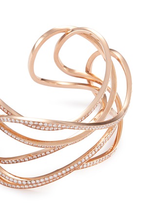 Detail View - Click To Enlarge - DAUPHIN - 'Serpentine' diamond 18k rose gold cuff