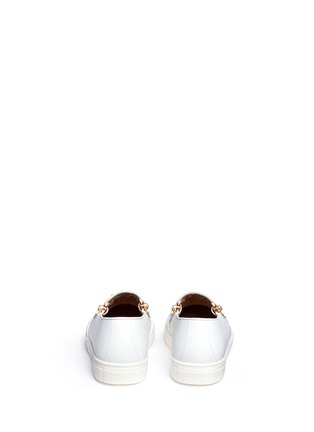 Back View - Click To Enlarge - 73426 - 'Gary' double zip leather kids slip-ons