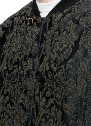 Detail View - Click To Enlarge - UMA WANG - 'Zane' floral jacquard long bomber jacket