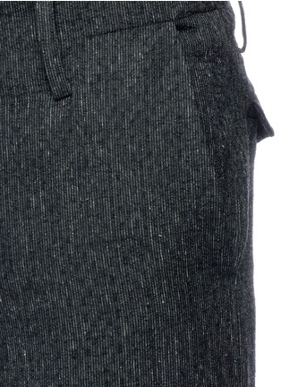 Detail View - Click To Enlarge - UMA WANG - 'Felix' pinstripe slub hopsack skinny pants