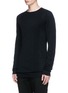 Front View - Click To Enlarge - UMA WANG - Textured stripe wool-cotton sweater