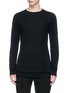 Main View - Click To Enlarge - UMA WANG - Textured stripe wool-cotton sweater
