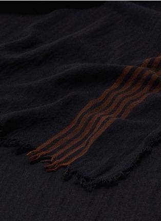 Detail View - Click To Enlarge - UMA WANG - Stripe edge virgin wool-cotton scarf