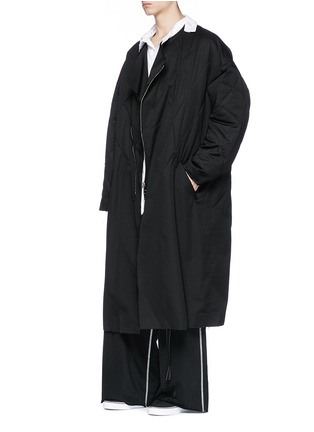 Figure View - Click To Enlarge - SULVAM - Raw edge quilted padded wool coat