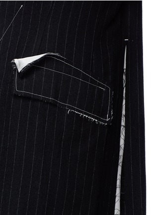 Detail View - Click To Enlarge - SULVAM - Pinstripe raw edge felted wool coat