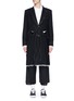 Main View - Click To Enlarge - SULVAM - Pinstripe raw edge felted wool coat