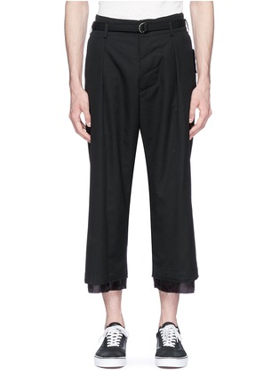 Main View - Click To Enlarge - SULVAM - Raw edge cropped wool pants