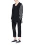 Figure View - Click To Enlarge - SULVAM - Panelled V-neck wool sweater