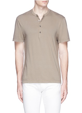Main View - Click To Enlarge - JAMES PERSE - Brushed jersey Henley shirt