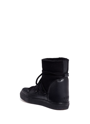 Detail View - Click To Enlarge - INUIKII - Leather panel lambskin shearling sneaker boots