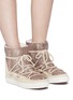 Figure View - Click To Enlarge - INUIKII - 'Galway' leather panel knit sneaker boots