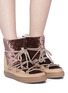 Figure View - Click To Enlarge - INUIKII - Leather panel velvet sneaker boots
