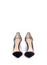 Front View - Click To Enlarge - GIANVITO ROSSI - 'Plexi' clear pvc velvet pumps