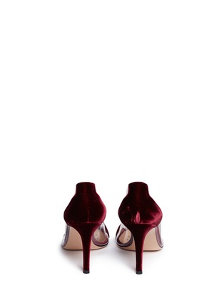 Back View - Click To Enlarge - GIANVITO ROSSI - 'Plexi' clear PVC velvet pumps