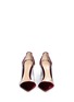 Front View - Click To Enlarge - GIANVITO ROSSI - 'Plexi' clear PVC velvet pumps