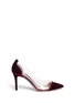 Main View - Click To Enlarge - GIANVITO ROSSI - 'Plexi' clear PVC velvet pumps
