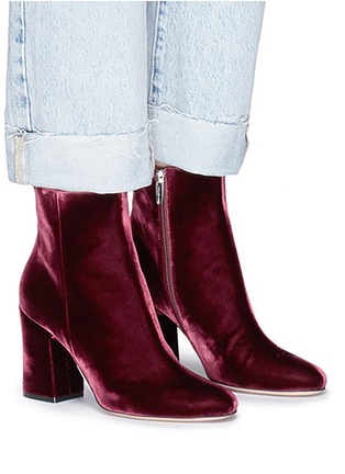 Figure View - Click To Enlarge - GIANVITO ROSSI - 'Rolling' velvet boots