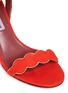 Detail View - Click To Enlarge - TABITHA SIMMONS - 'Cloud' metallic trim scalloped suede sandals