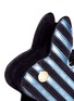  - HILLIER BARTLEY - 'Bunny' tassel pull stripe leather and suede clutch