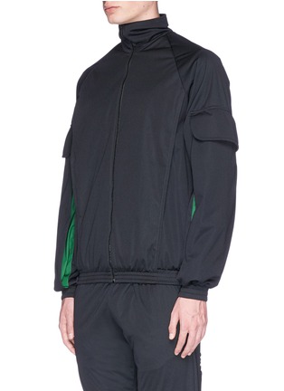 Front View - Click To Enlarge - 74024 - Contrast seam oversized pocket track jacket