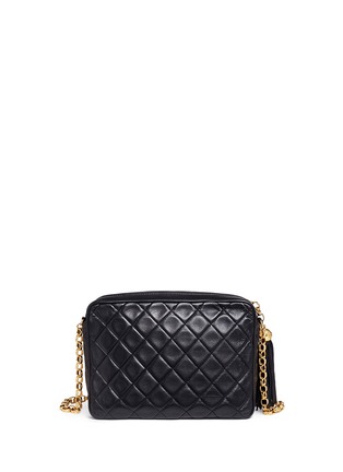 Detail View - Click To Enlarge - VINTAGE CHANEL - Tassel charm quilted leather crossbody bag