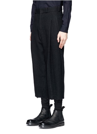 Front View - Click To Enlarge - DEVOA - Pinstripe pleated cropped pants